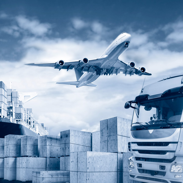 plane, truck, packages, shipping boat